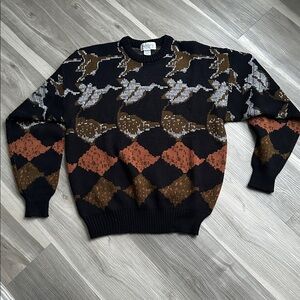 ✨Fellini Vintage 80s Knit All over Print Sweater